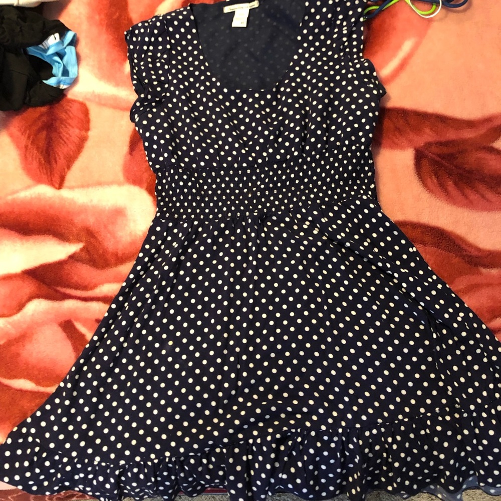 Cute navy blue polka dot dress